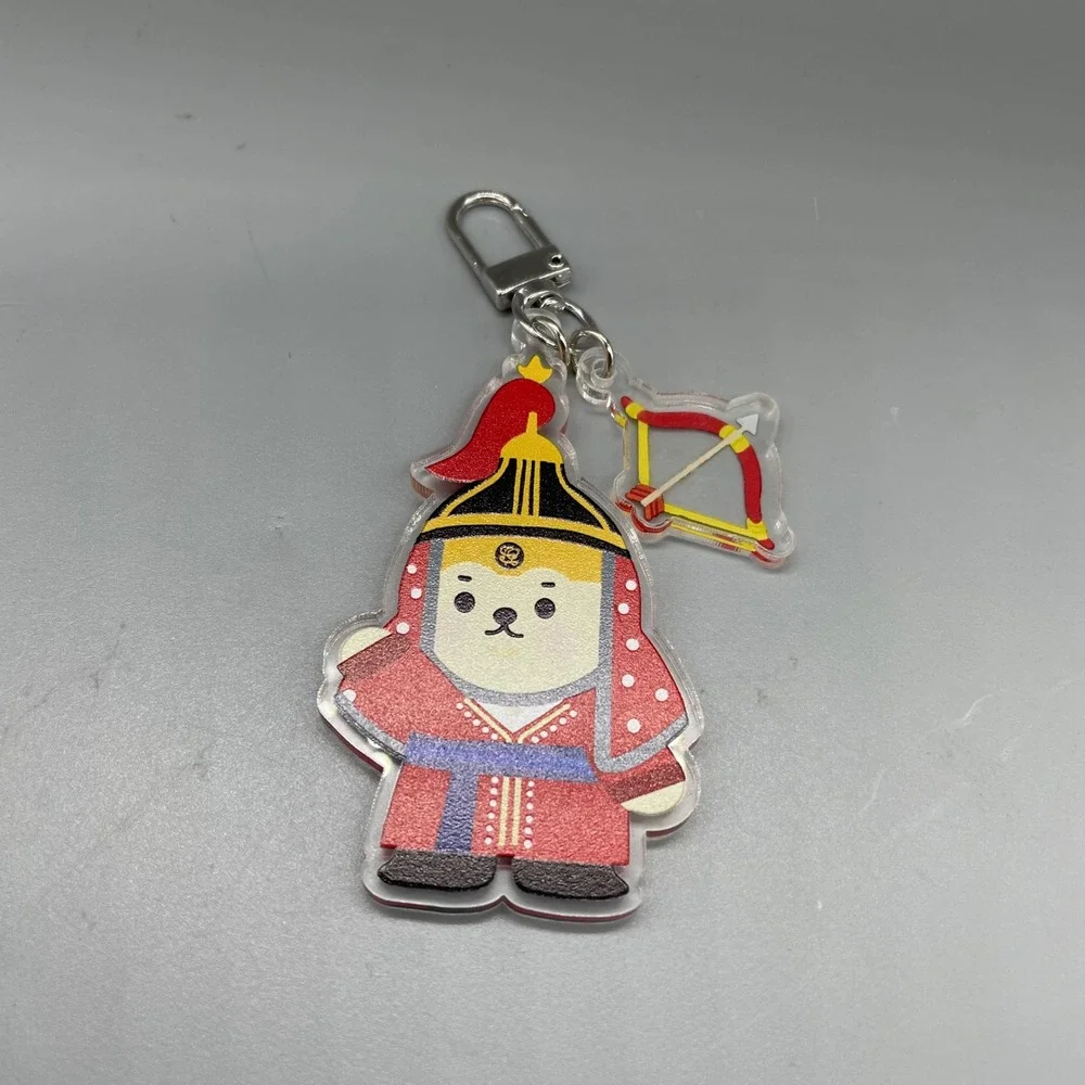 Korean Cultural Heritage Bear Archer Acrylic Keychain Joseon Armor Charm